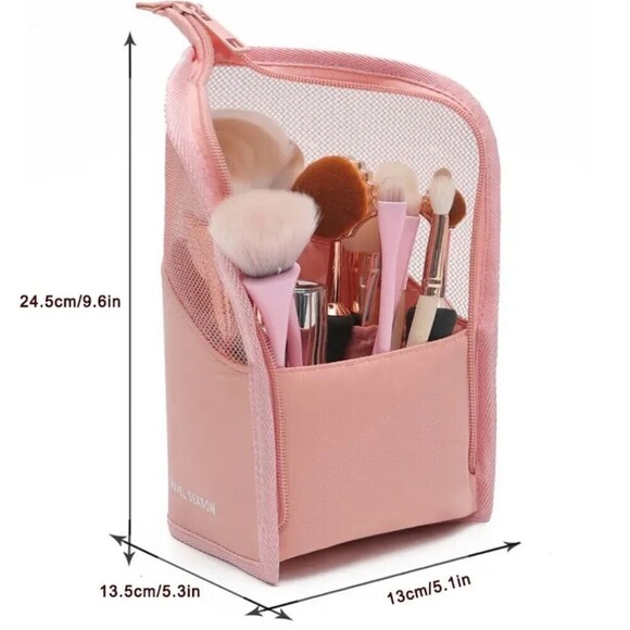 Black makeup brush case cosmetic bag expandable caddy travel container - Picture 4 of 5